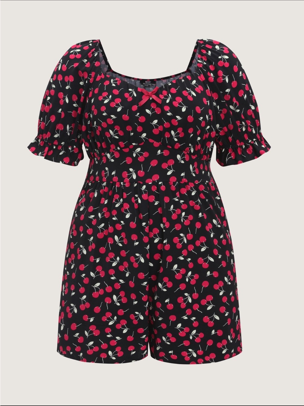 NWT BloomChic Cherry Print Short Romper 1X 14/16